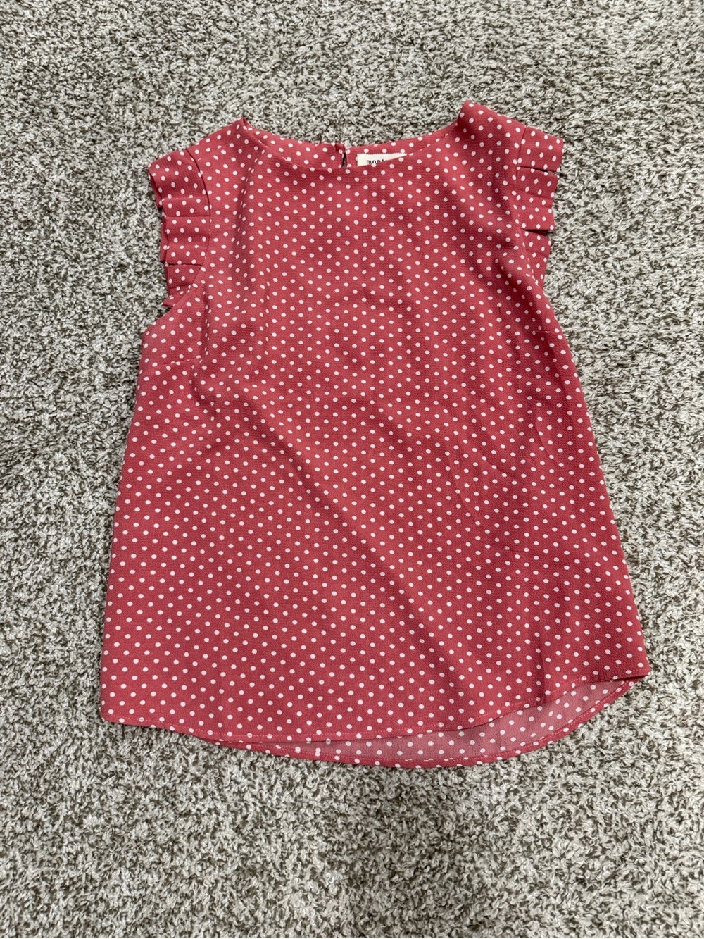 Women’s Coral Pink Polka Dot Ruffled Sleeve Dress